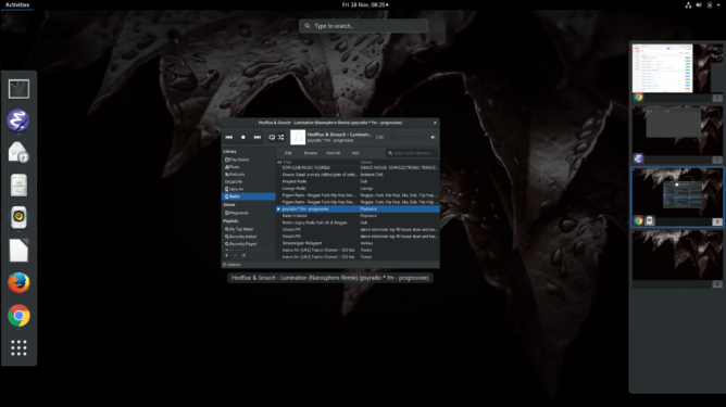 Screenshot of GNOME 3 desktop.