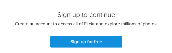 Flickr account - mandatory sign-in